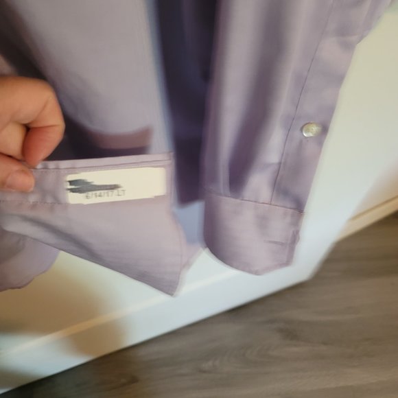 JOSEPH ABBOUD Button Down Dress Shirt - 17 Neck/Light Purple - Picture 6 of 6